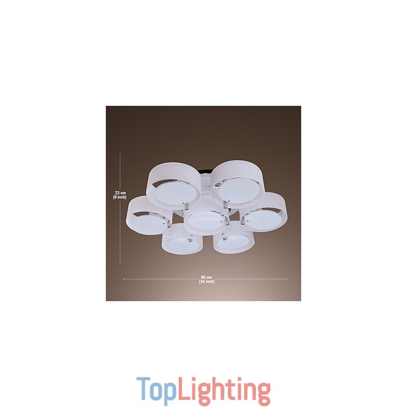 Modern Contemporary Chrome Metal Chandelier Flush Mount