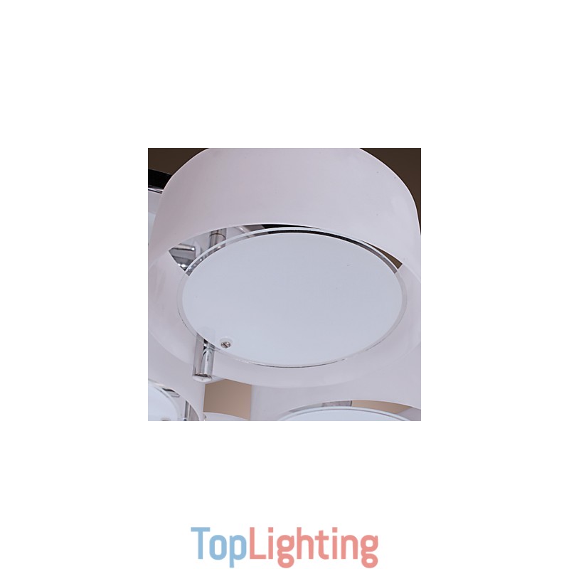Modern Contemporary Chrome Metal Chandelier Flush Mount