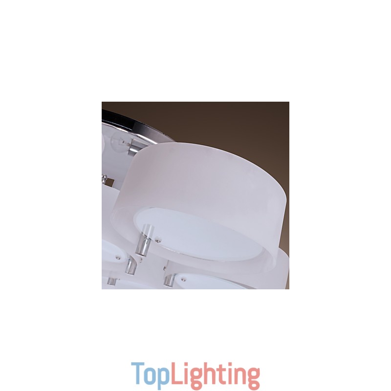 Modern Contemporary Chrome Metal Chandelier Flush Mount