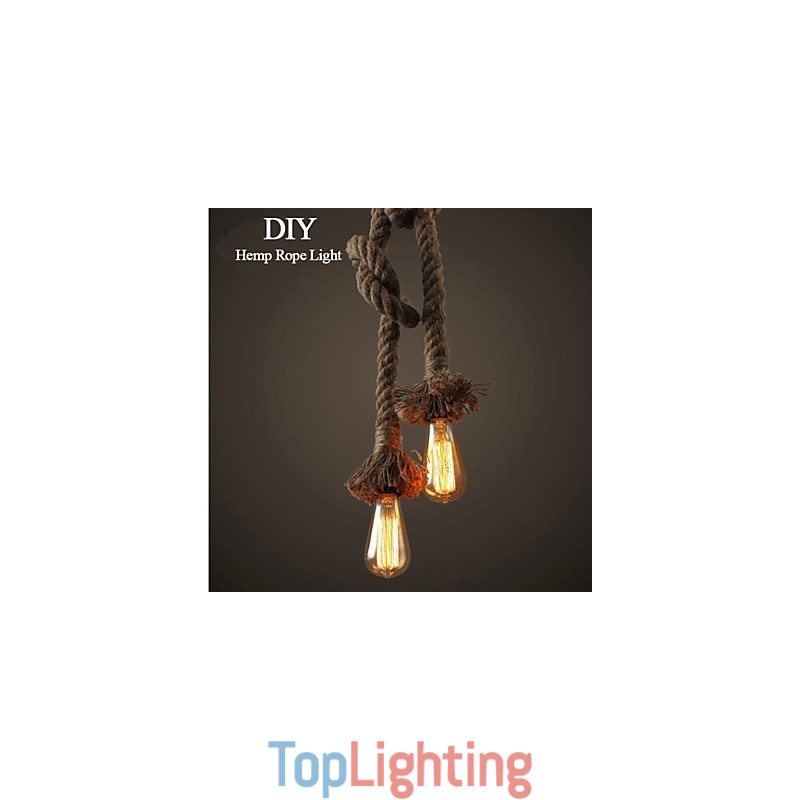 1 Light DIY Art Hemp Rope Light Creative Hemp Rope Droplight