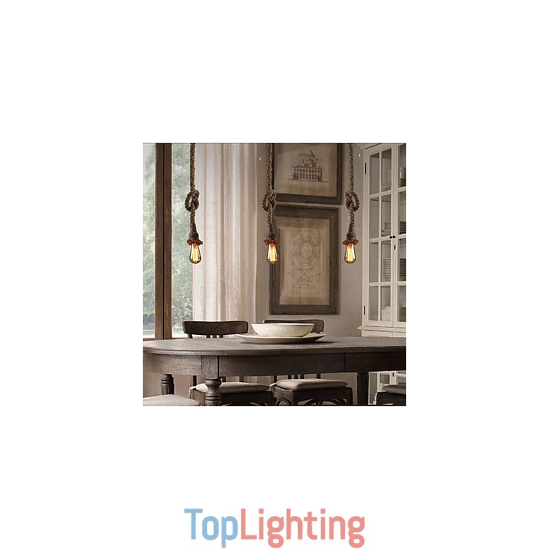 1 Light DIY Art Hemp Rope Light Creative Hemp Rope Droplight