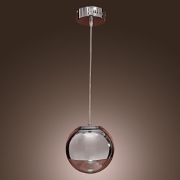 Modern Contemporary Globe Mini Style Chrome Metal Pendant Light