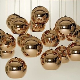 Creative Simple Glass Nordic Retro Electroplating Ball Pendant Lamp Light
