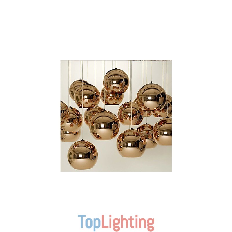 Creative Simple Glass Nordic Retro Electroplating Ball Pendant Lamp Light