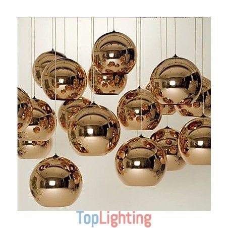 Creative Simple Glass Nordic Retro Electroplating Ball Pendant Lamp Light
