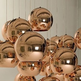Creative Simple Glass Nordic Retro Electroplating Ball Pendant Lamp Light