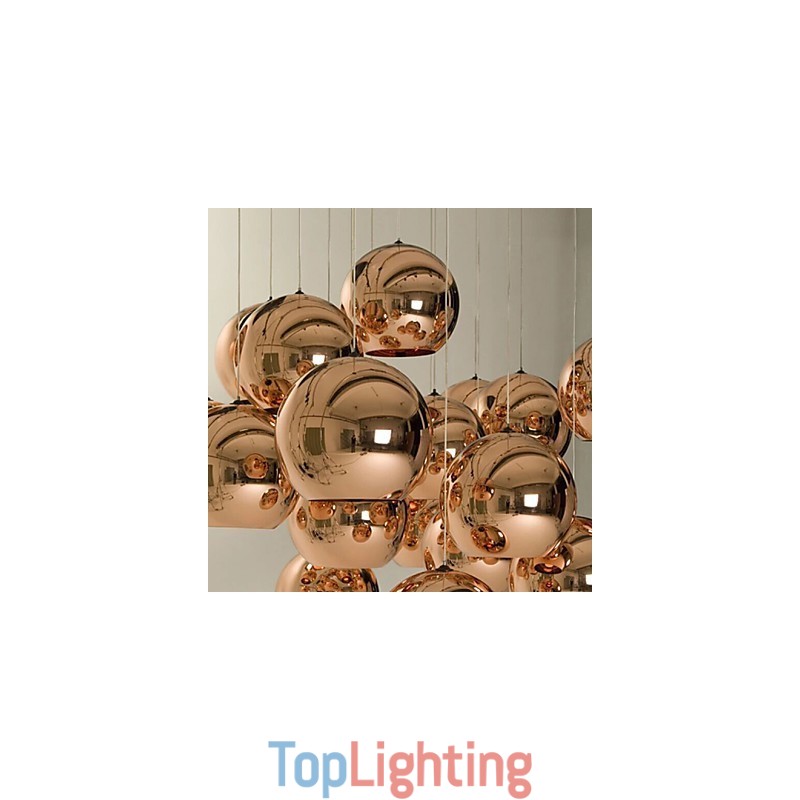 Creative Simple Glass Nordic Retro Electroplating Ball Pendant Lamp Light