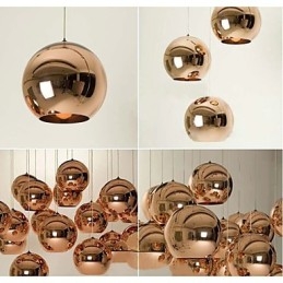 Creative Simple Glass Nordic Retro Electroplating Ball Pendant Lamp Light