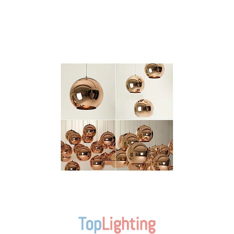 Creative Simple Glass Nordic Retro Electroplating Ball Pendant Lamp Light