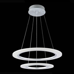 Modern Pendant Light Ceiling Hanging Chandelier Lamp Fixtures with 2 rings