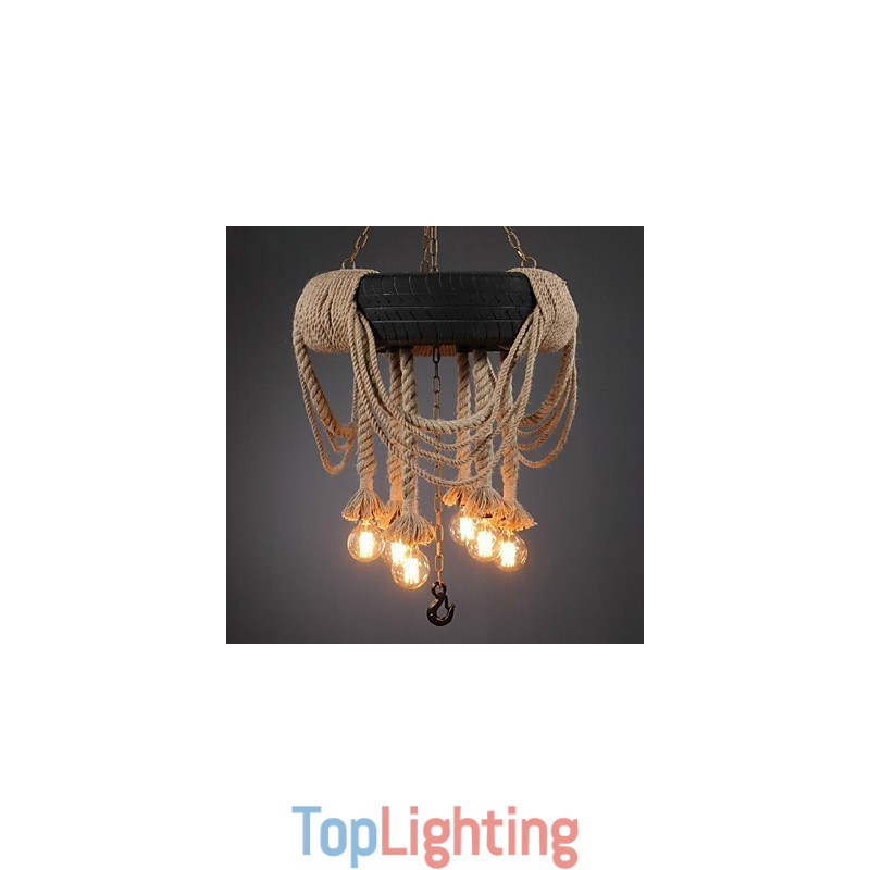 Vintage Painting Plastic Pendant Light