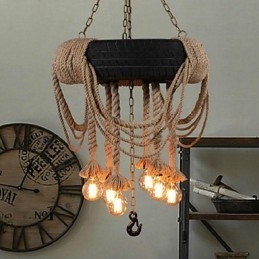 Vintage Painting Plastic Pendant Light