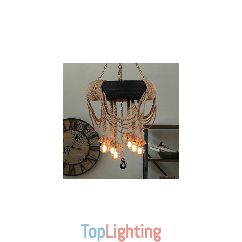 Vintage Painting Plastic Pendant Light
