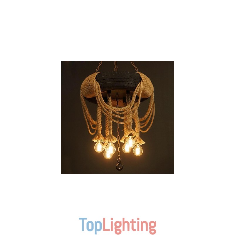 Vintage Painting Plastic Pendant Light