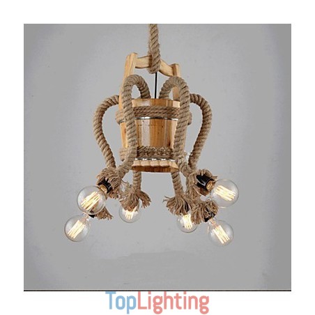 Wooden Cask Chandelier Creative Lamp Wooden Cask Chandelier Creative Lamp