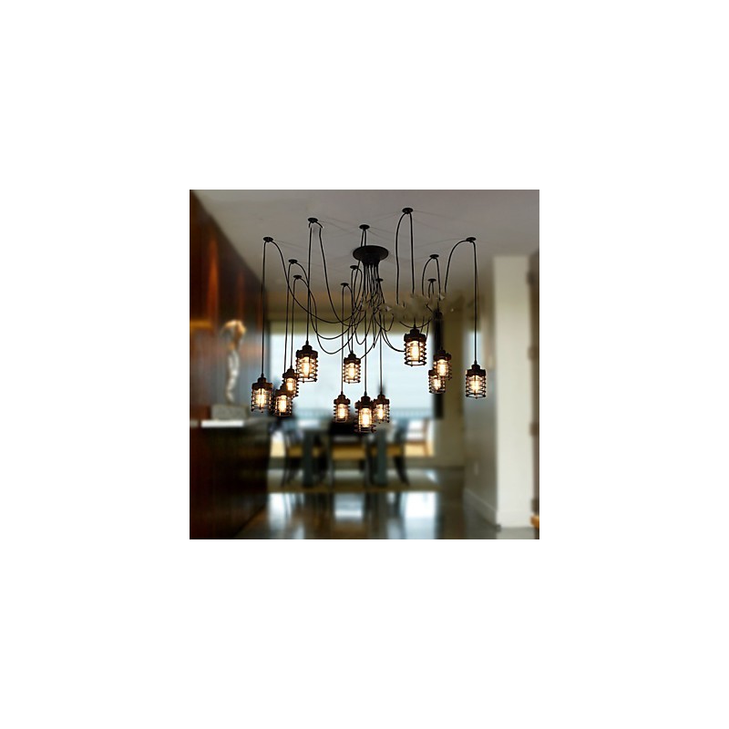 Vintage Edison Multiple Ajustable DIY Ceiling Lamp Light Pendant Lighting Chandelier Modern Chic Industrial Dining