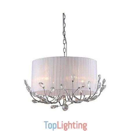 Modern Crystal Chandelier With Fabric Shade Modern Crystal Chandelier With Fabric Shade