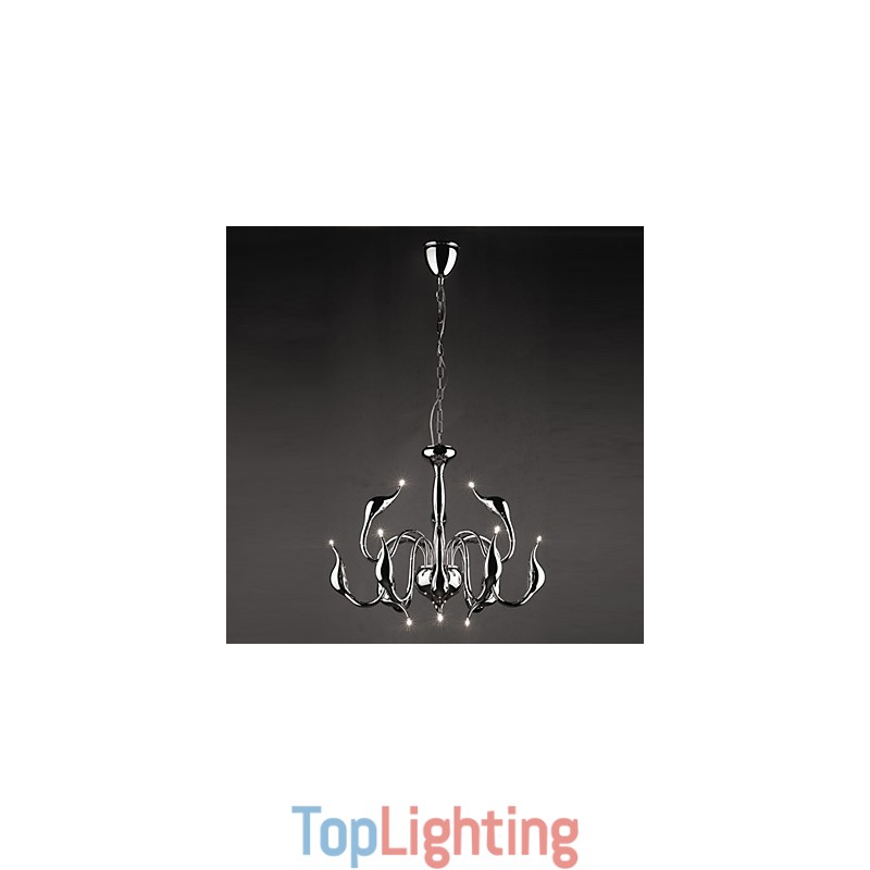 Modern Contemporary Candle Style Electroplated Metal Chandelier