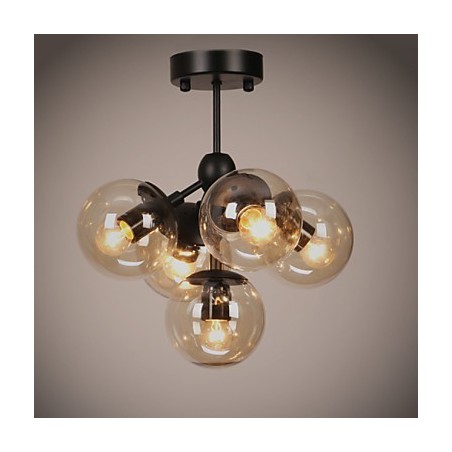Chandelier 5 Lights Glass Ball Lights Retro Outdoors Garage Metal Chandelier 5 Lights Glass Ball Lights Retro Outdoors Garage Metal