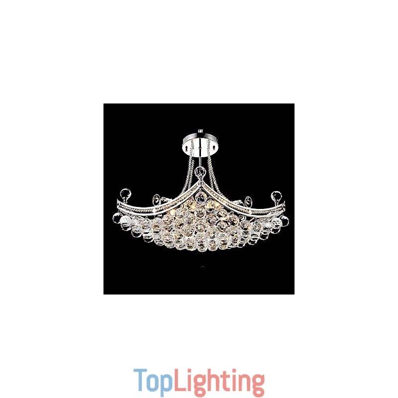 Modern Contemporary Crystal Electroplated Metal Pendant Light