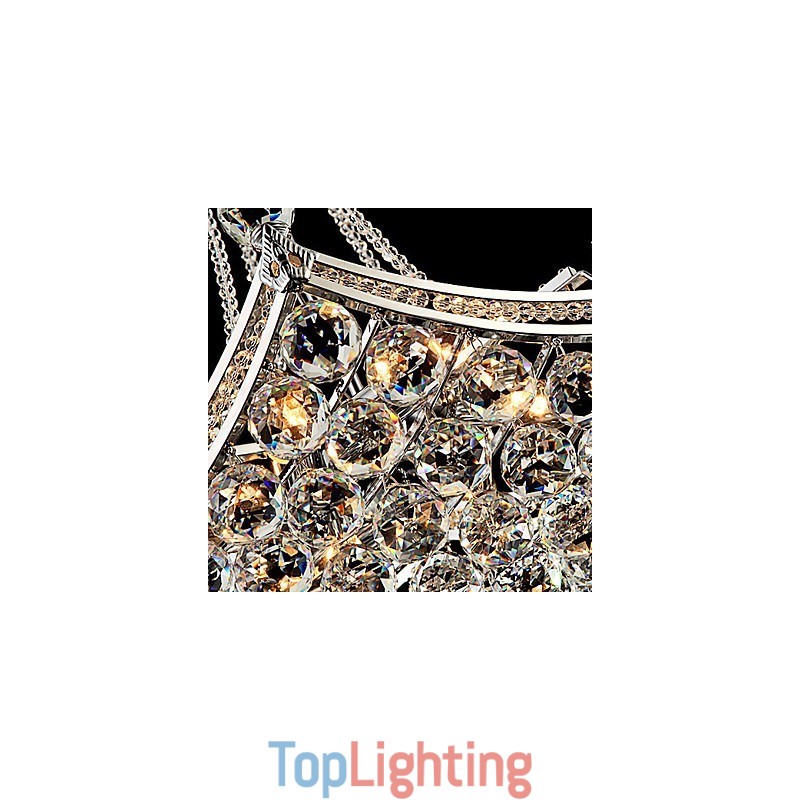 Modern Contemporary Crystal Electroplated Metal Pendant Light