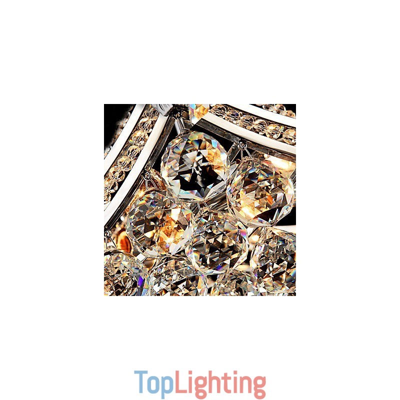 Modern Contemporary Crystal Electroplated Metal Pendant Light
