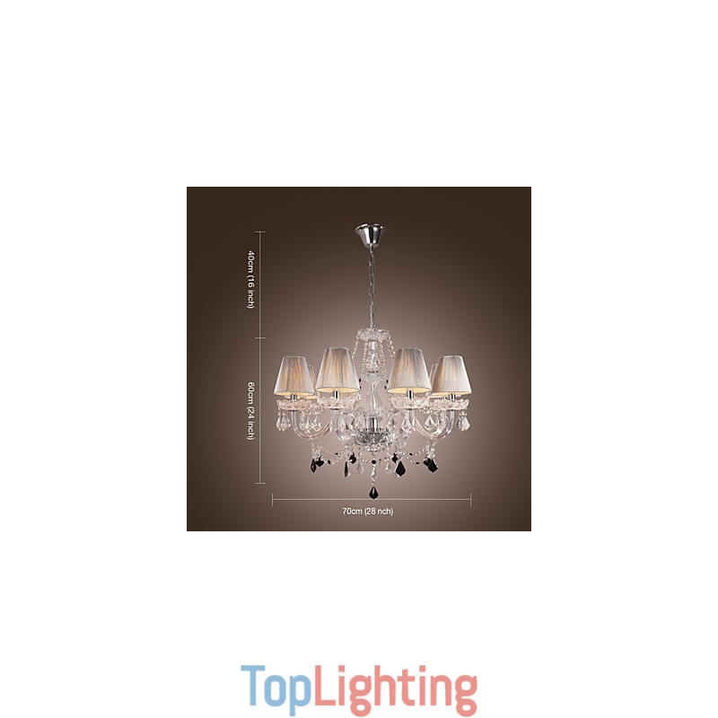 Chandelier Crystal Luxury Modern Living 8 Lights