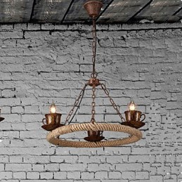 Ceramic Industry Wind Rope Chandelier RetroLron Chandelier Simple3