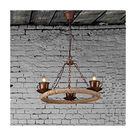 Ceramic Industry Wind Rope Chandelier RetroLron Chandelier Simple3 Ceramic Industry Wind Rope Chandelier RetroLron Chandelier Simple3