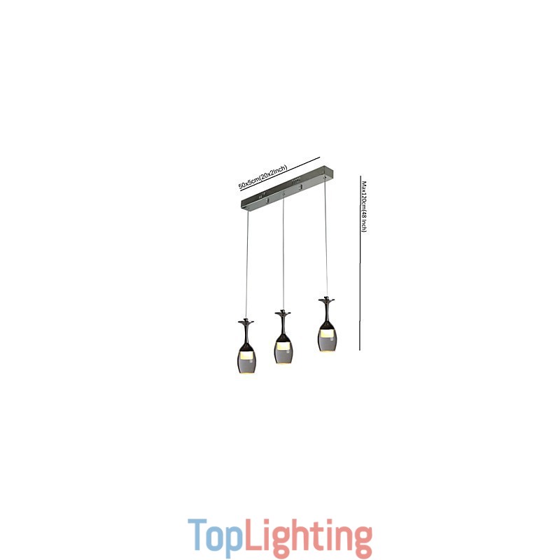 Pendant Lights 3 Lights Long Backplate Modern Contemporary