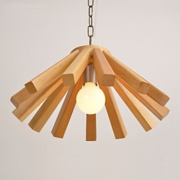 Retro Country Wood Bamboo Pendant Light