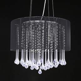 Drum Pendant Modern 4 Lights Winding Lampshade Crystal Chandelier Chandelier Modern Minimalist Design