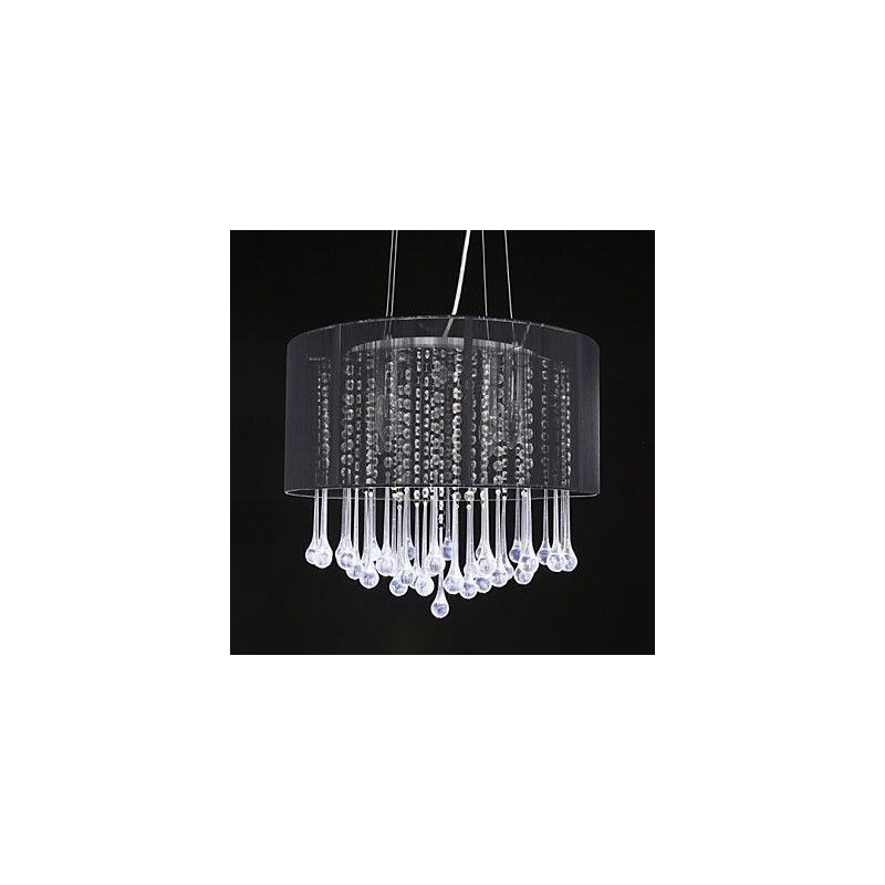 Drum Pendant Modern 4 Lights Winding Lampshade Crystal Chandelier Chandelier Modern Minimalist Design