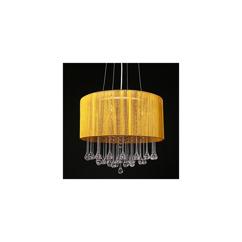 Drum Pendant Modern 4 Lights Winding Lampshade Crystal Chandelier Chandelier Modern Minimalist Design