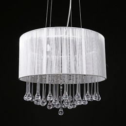 Drum Pendant Modern 4 Lights Winding Lampshade Crystal Chandelier Chandelier Modern Minimalist Design