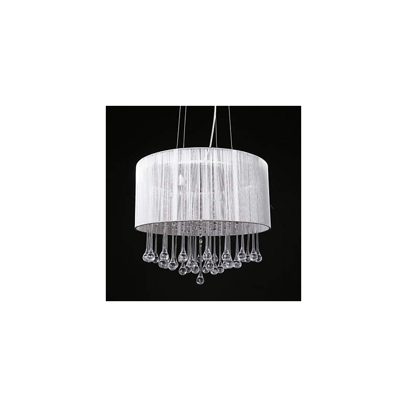 Drum Pendant Modern 4 Lights Winding Lampshade Crystal Chandelier Chandelier Modern Minimalist Design