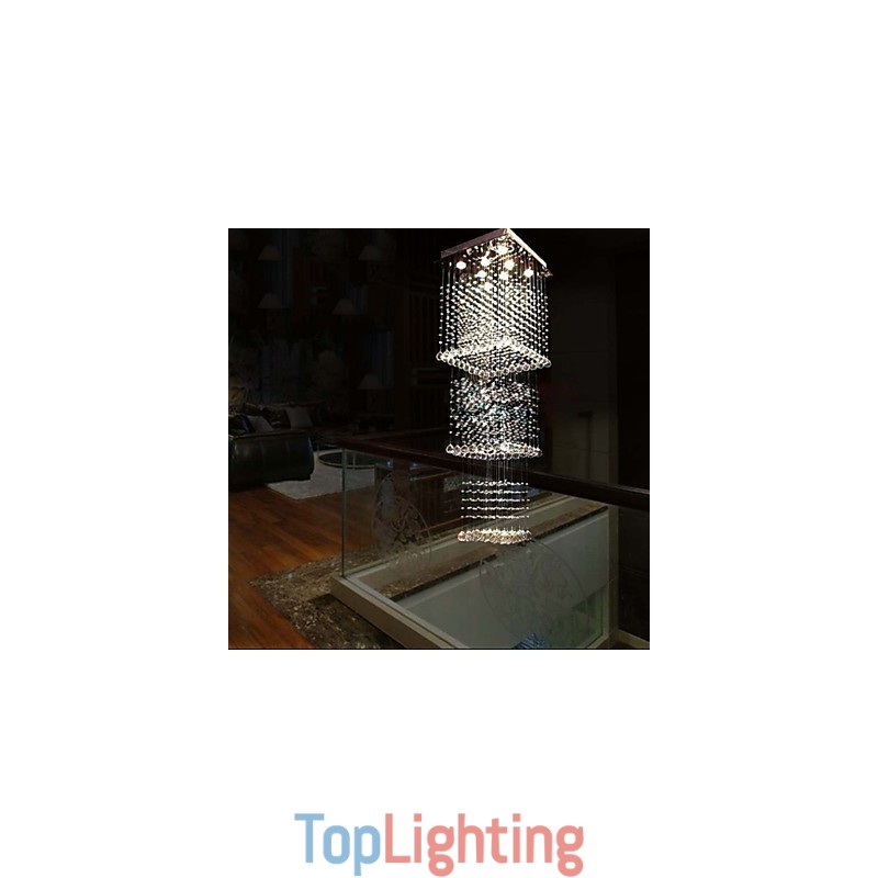 Ceiling Crystal Pendant Lamps Lighting 8 Lights Modern Luxurious Silver Canpoy K9 Clear Crystal Fixtures