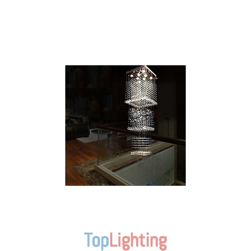Ceiling Crystal Pendant Lamps Lighting 8 Lights Modern Luxurious Silver Canpoy K9 Clear Crystal Fixtures