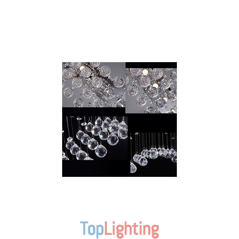 Ceiling Crystal Pendant Lamps Lighting 8 Lights Modern Luxurious Silver Canpoy K9 Clear Crystal Fixtures