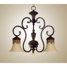 Vintage Country Island Painting Metal Chandelier Flush Mount