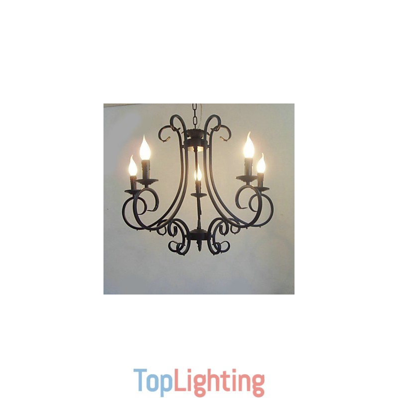 Traditional Classic Painting Metal Chandelier