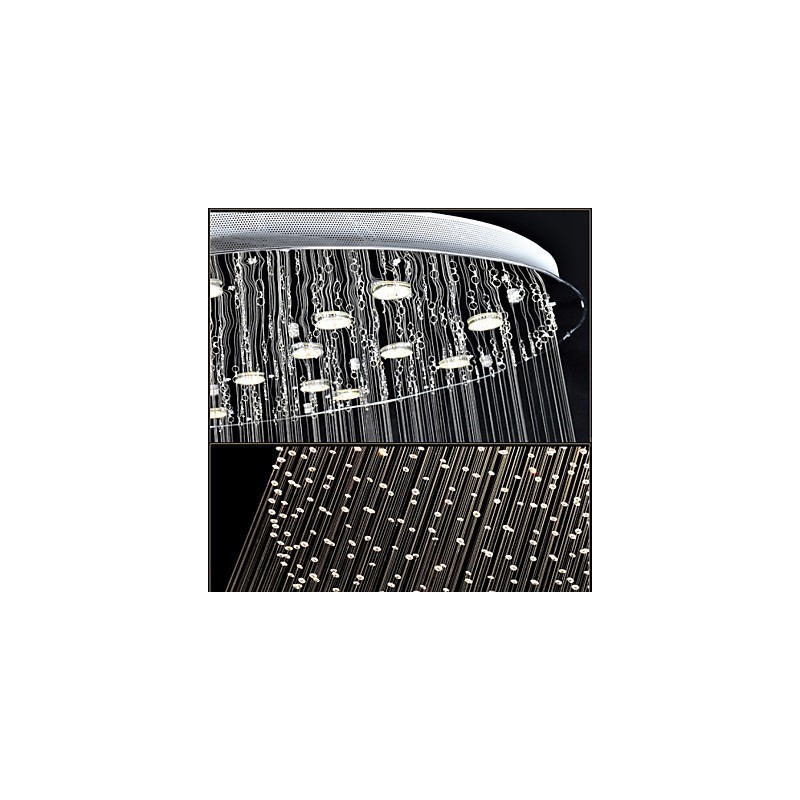 Pendant Light Modern Crystal Chandelier 12 Lights Silver Canpoy Clear Crystal Globe Ceiling Lamps Fixtures