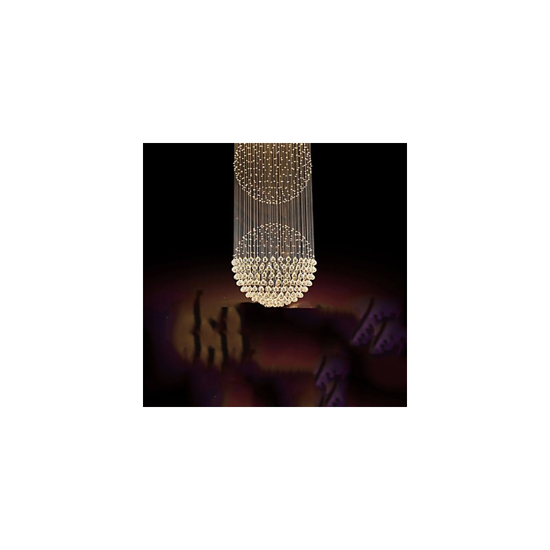Pendant Light Modern Crystal Chandelier 12 Lights Silver Canpoy Clear Crystal Globe Ceiling Lamps Fixtures