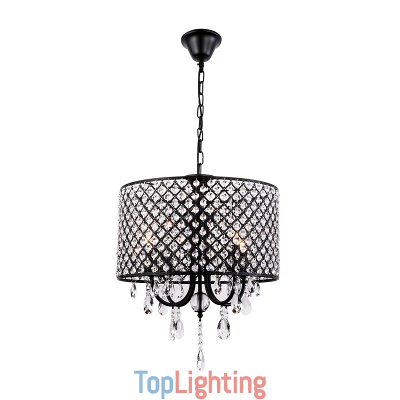 Modern Contemporary Drum Crystal Chrome Chandelier