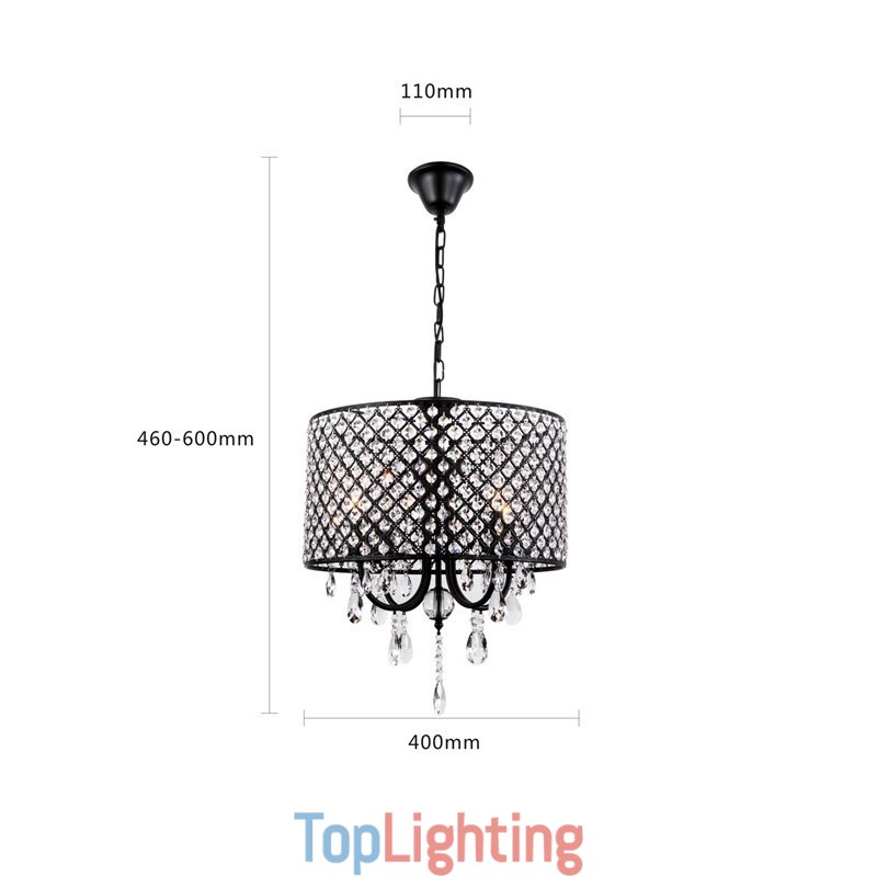 Modern Contemporary Drum Crystal Chrome Chandelier