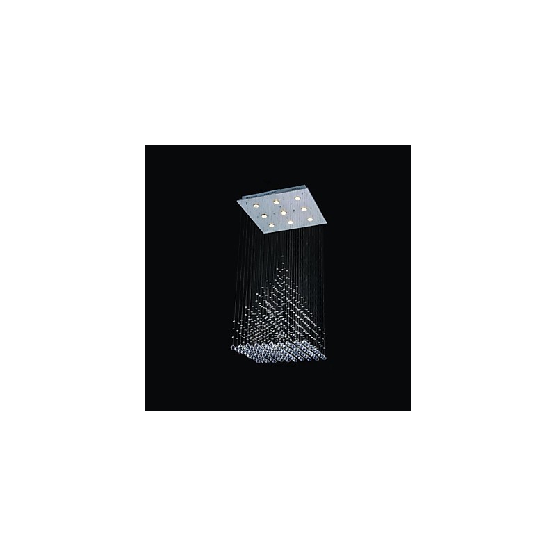 Modern Contemporary Crystal Chrome Metal Flush Mount