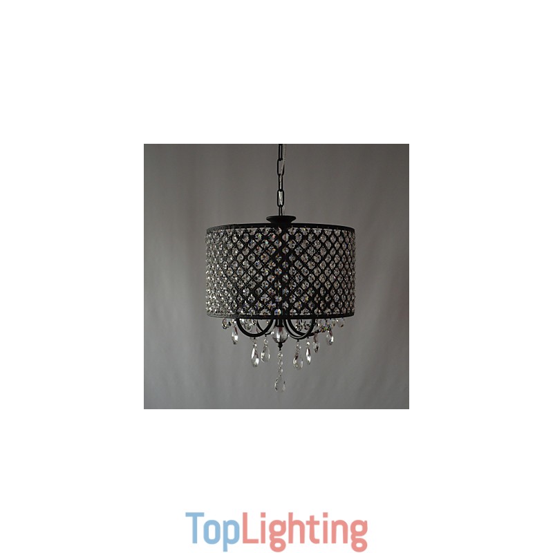 Modern Contemporary Drum Crystal Chrome Chandelier
