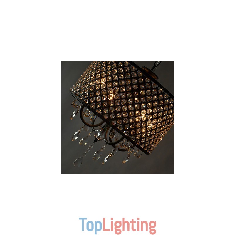 Modern Contemporary Drum Crystal Chrome Chandelier