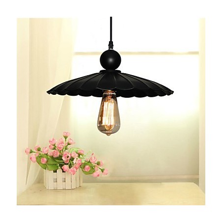 Medium Vintage Black Umbrella Metal Pendant With One Light Medium Vintage Black Umbrella Metal Pendant With One Light