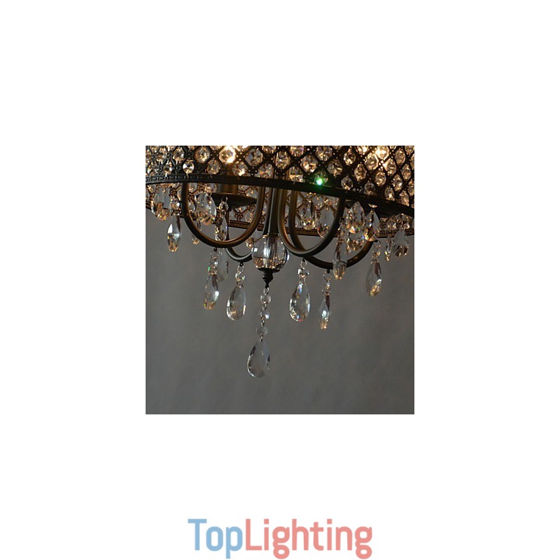 Modern Contemporary Drum Crystal Chrome Chandelier